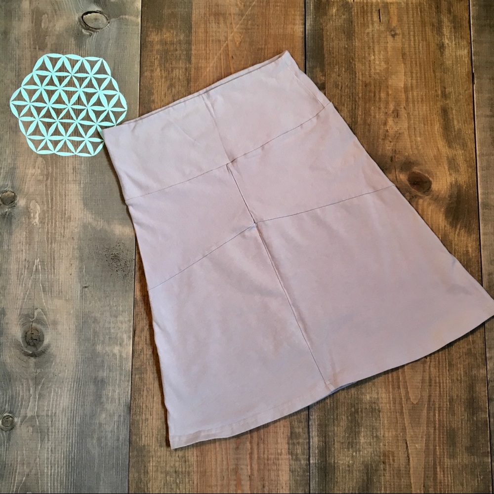 Maggie's organic tan A-line skirt.